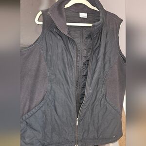 Black Quilted Vest with Zipper